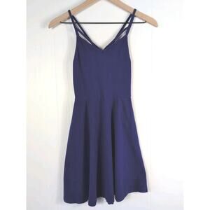 Victoria's Secret Mini Dress Womens S Blue Sleeveless Velvet V Neck Stretch